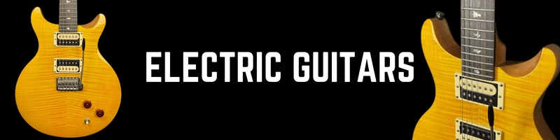 electric guitars music shop, banner