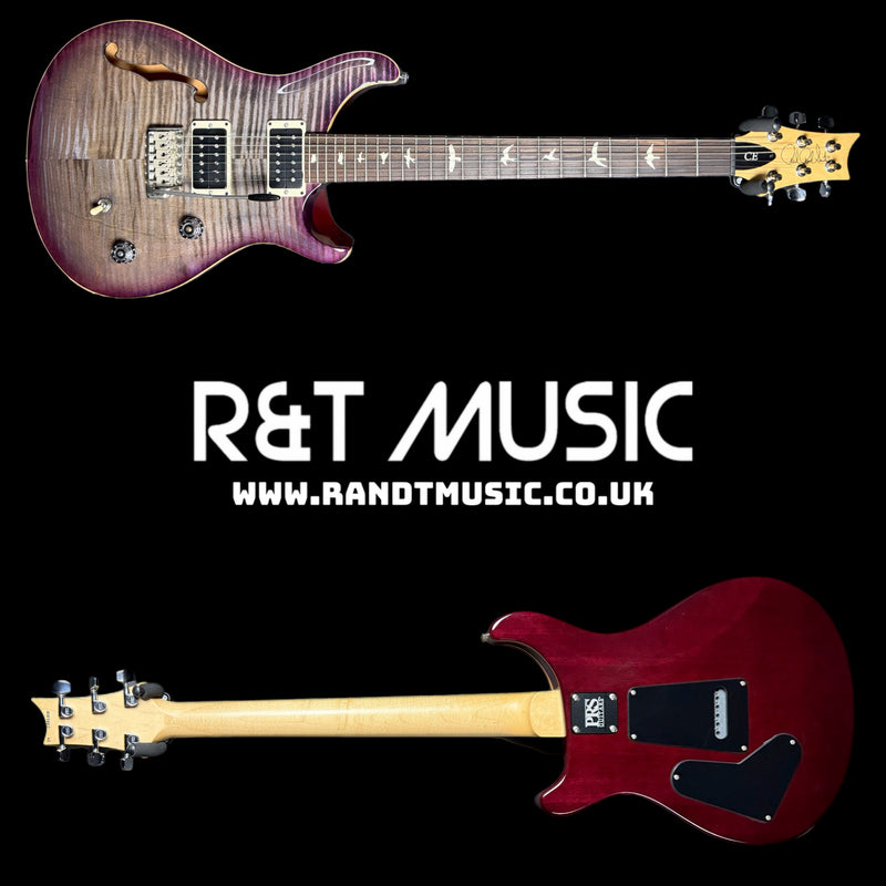 PRS CE24 Semi Hollow Electric Guitar in Faded Gray Black Purple Burst w/ Gigbag