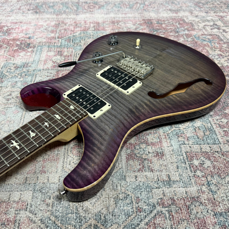 PRS CE24 Semi Hollow Electric Guitar in Faded Gray Black Purple Burst w/ Gigbag