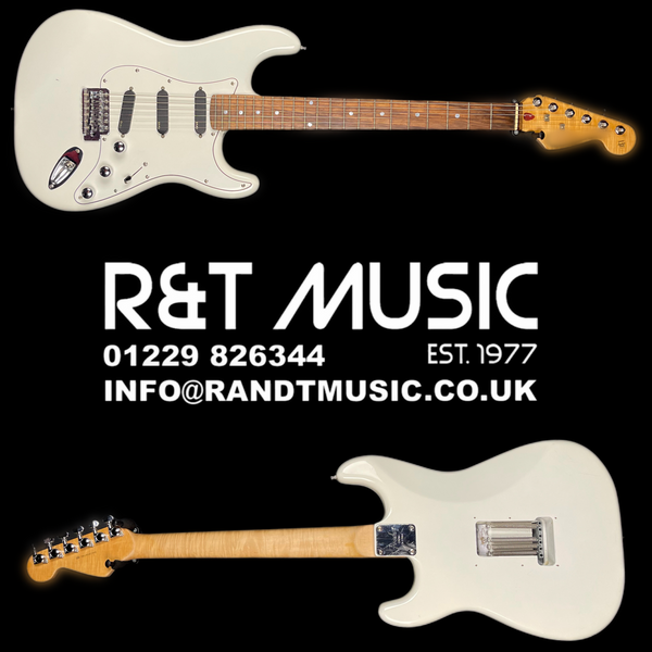 Partscaster Electric Guitar in White w/Squier Neck & EMG pickups