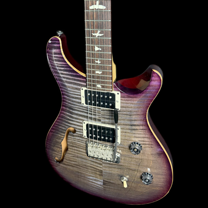 PRS CE24 Semi Hollow Electric Guitar in Faded Gray Black Purple Burst w/ Gigbag