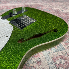 Fender Double Bound Thinline Telecaster Electric Guitar in Metalic Green
