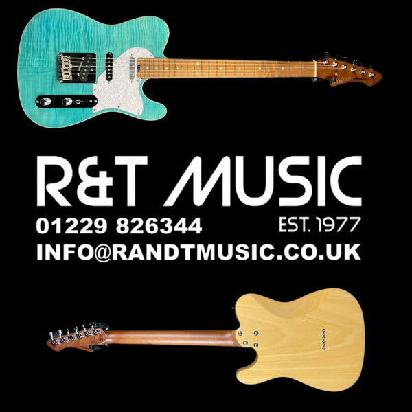 ARIA 615 MK2 Nashville Electric Guitar in Turquoise Blue