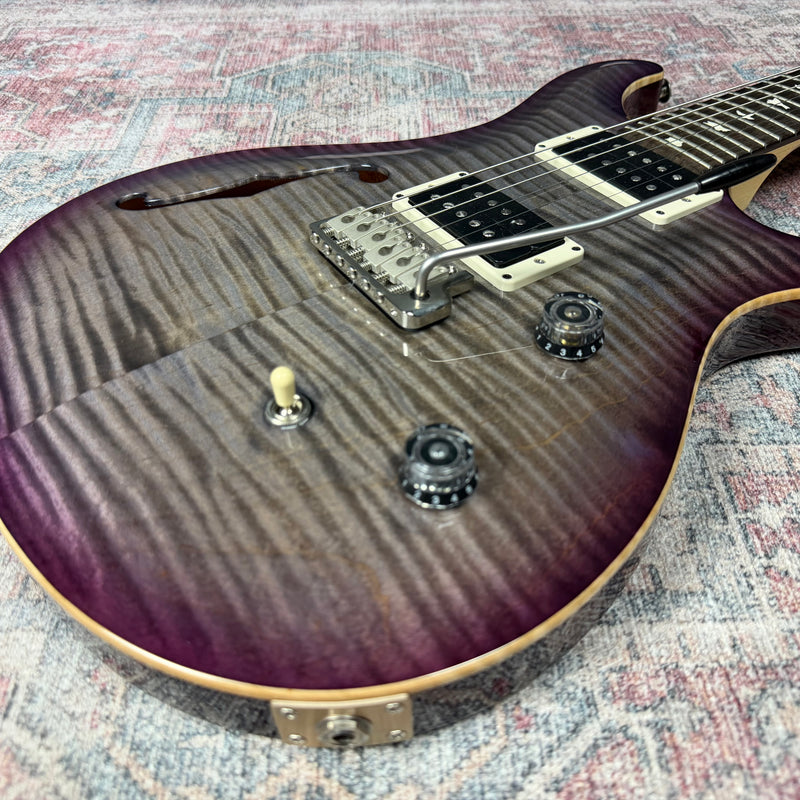 PRS CE24 Semi Hollow Electric Guitar in Faded Gray Black Purple Burst w/ Gigbag