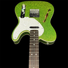 Fender Double Bound Thinline Telecaster Electric Guitar in Metalic Green