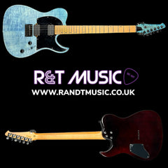 Spira T-450 Single-Cut HH T-Style Electric Guitar in Trans Blue