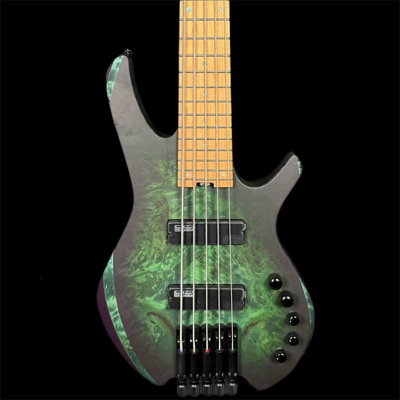 Cort Artisan Space 5 String Headless Bass Guitar in Star Dust Green w/Gigbag