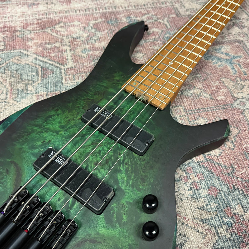 Cort Artisan Space 5 String Headless Bass Guitar in Star Dust Green w/Gigbag