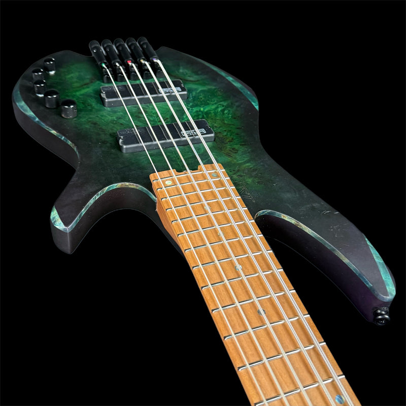 Cort Artisan Space 5 String Headless Bass Guitar in Star Dust Green w/Gigbag