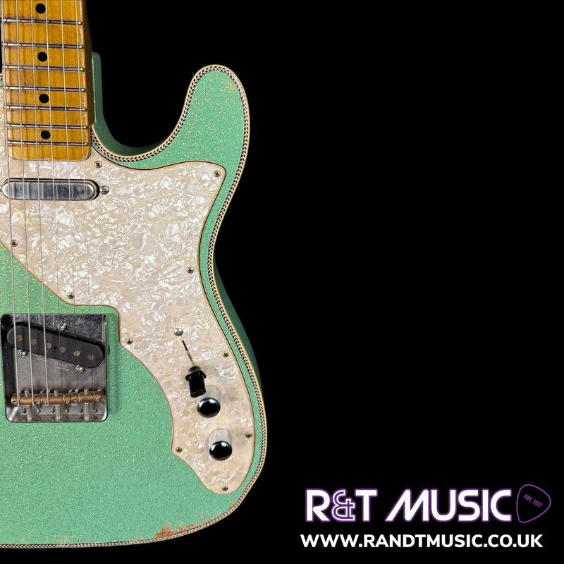 Kauffmann 56T Thinline Herringbone Electric Guitar in Sea Foam Green Sparkle TTTM