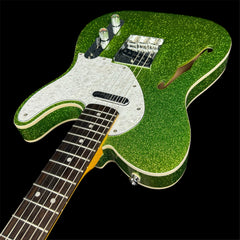 Fender Double Bound Thinline Telecaster Electric Guitar in Metalic Green