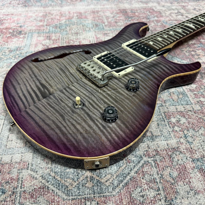 PRS CE24 Semi Hollow Electric Guitar in Faded Gray Black Purple Burst w/ Gigbag