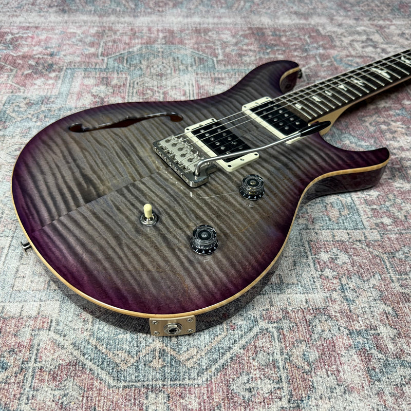 PRS CE24 Semi Hollow Electric Guitar in Faded Gray Black Purple Burst w/ Gigbag