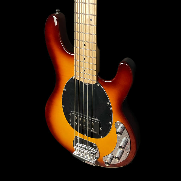 Vintage V96 ReIssued 5-String Active Bass in Flamed Tobacco Sunburst