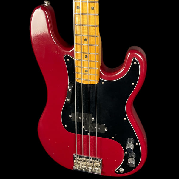 Nate Mendel Inspired P Bass Style Guitar in distressed Red with Fender Flatwounds