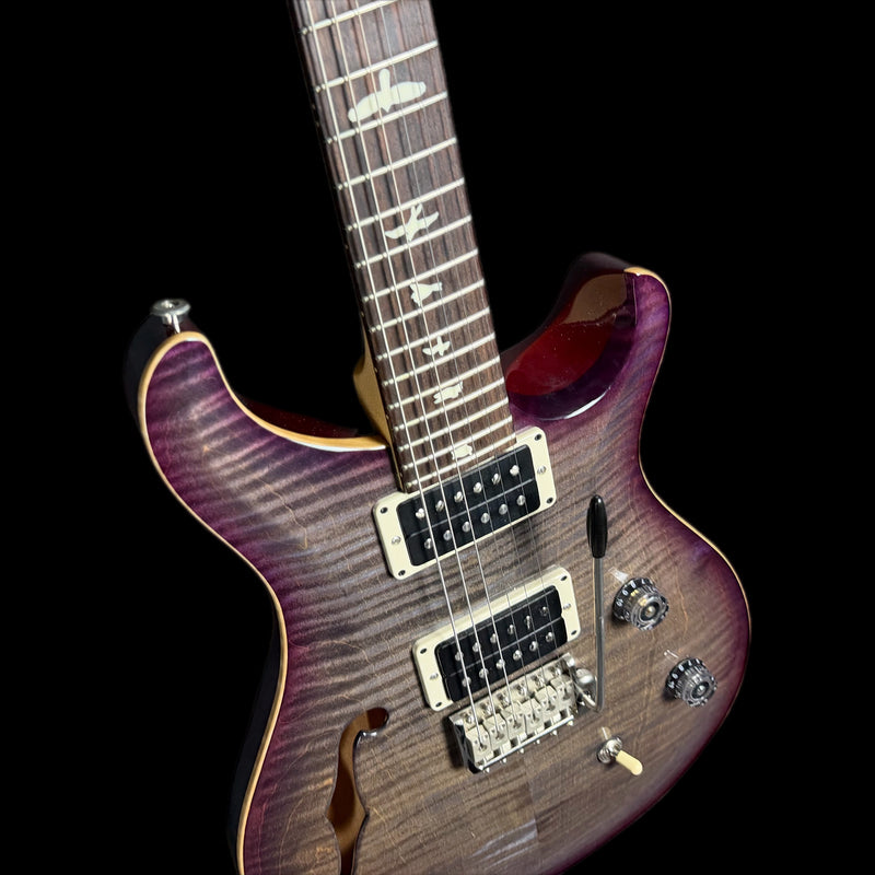 PRS CE24 Semi Hollow Electric Guitar in Faded Gray Black Purple Burst w/ Gigbag