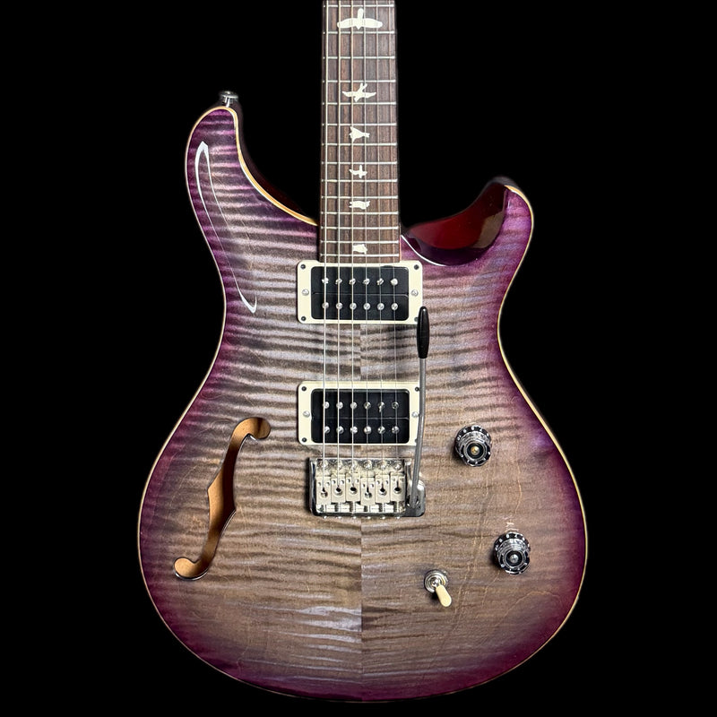 PRS CE24 Semi Hollow Electric Guitar in Faded Gray Black Purple Burst w/ Gigbag
