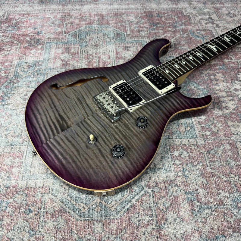 PRS CE24 Semi Hollow Electric Guitar in Faded Gray Black Purple Burst w/ Gigbag