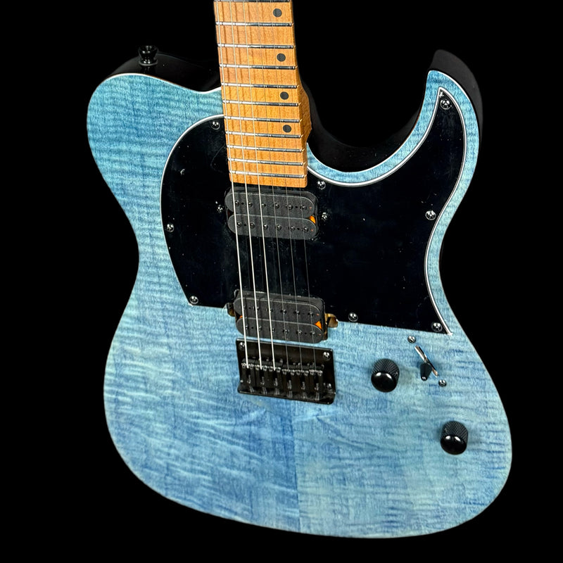 Spira T-450 Single-Cut HH T-Style Electric Guitar in Trans Blue