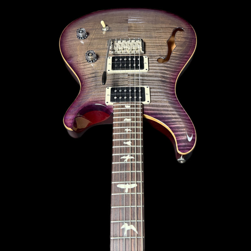 PRS CE24 Semi Hollow Electric Guitar in Faded Gray Black Purple Burst w/ Gigbag