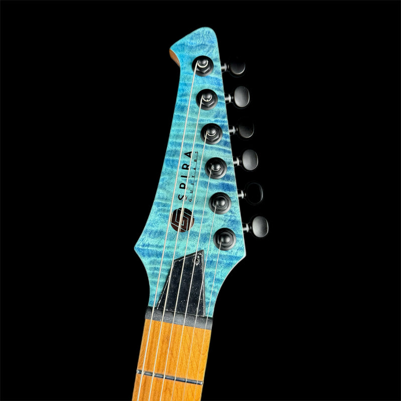 Spira T-450 Single-Cut HH T-Style Electric Guitar in Trans Blue