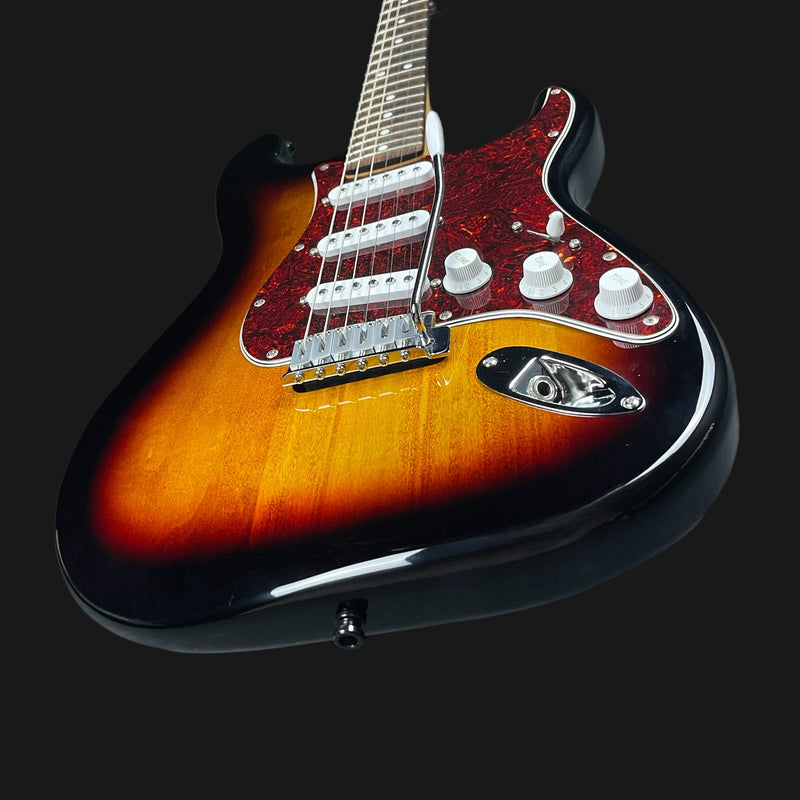 Fender Standard Stratocaster Electric Guitar in 3-Color Sunburst Indian Laurel Fingerboard w/ Upgraded Scratchplate