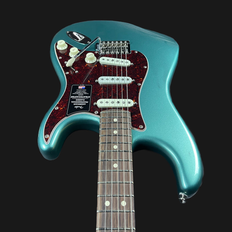 Fender American Professional Classic Strat Electric Guitar in Faded Sherwood Green Metallic