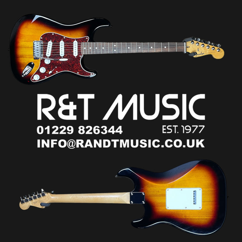 Fender Standard Stratocaster Electric Guitar in 3-Color Sunburst Indian Laurel Fingerboard w/ Upgraded Scratchplate