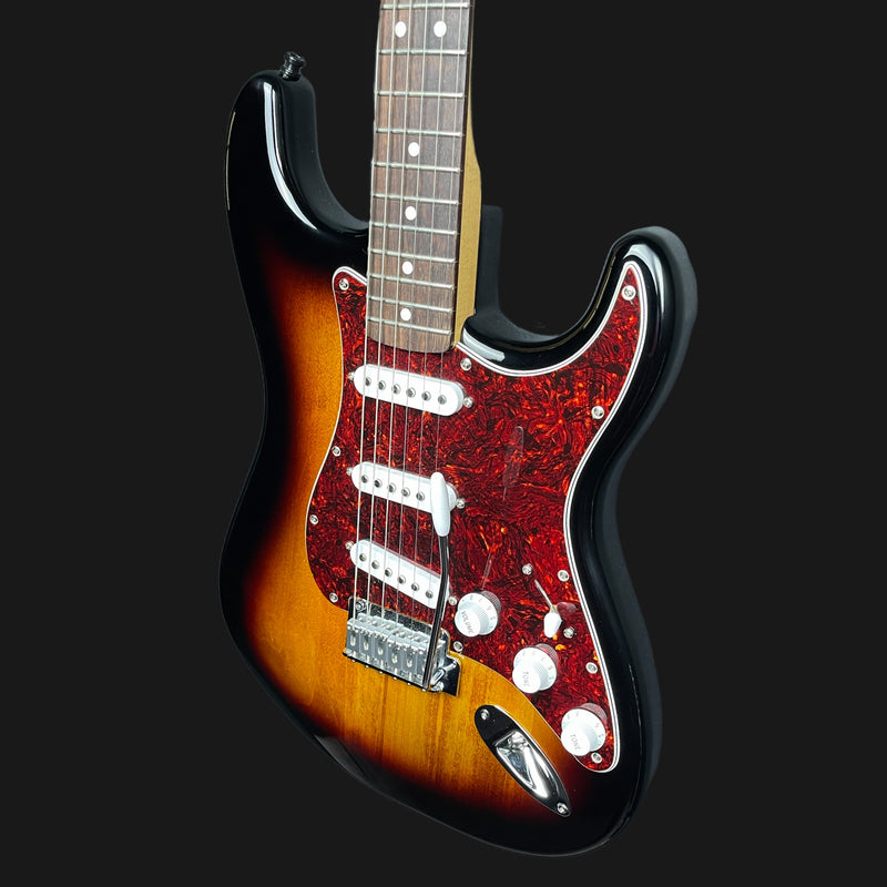 Fender Standard Stratocaster Electric Guitar in 3-Color Sunburst Indian Laurel Fingerboard w/ Upgraded Scratchplate