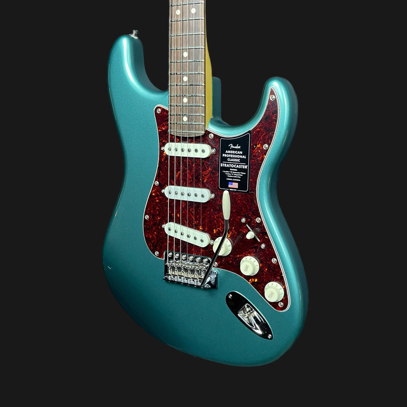 Fender American Professional Classic Strat Electric Guitar in Faded Sherwood Green Metallic