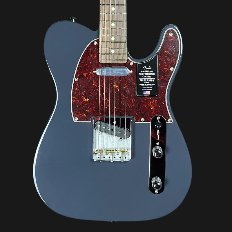Fender American Professional Classic Telecaster Electric Guitar In Faded Black