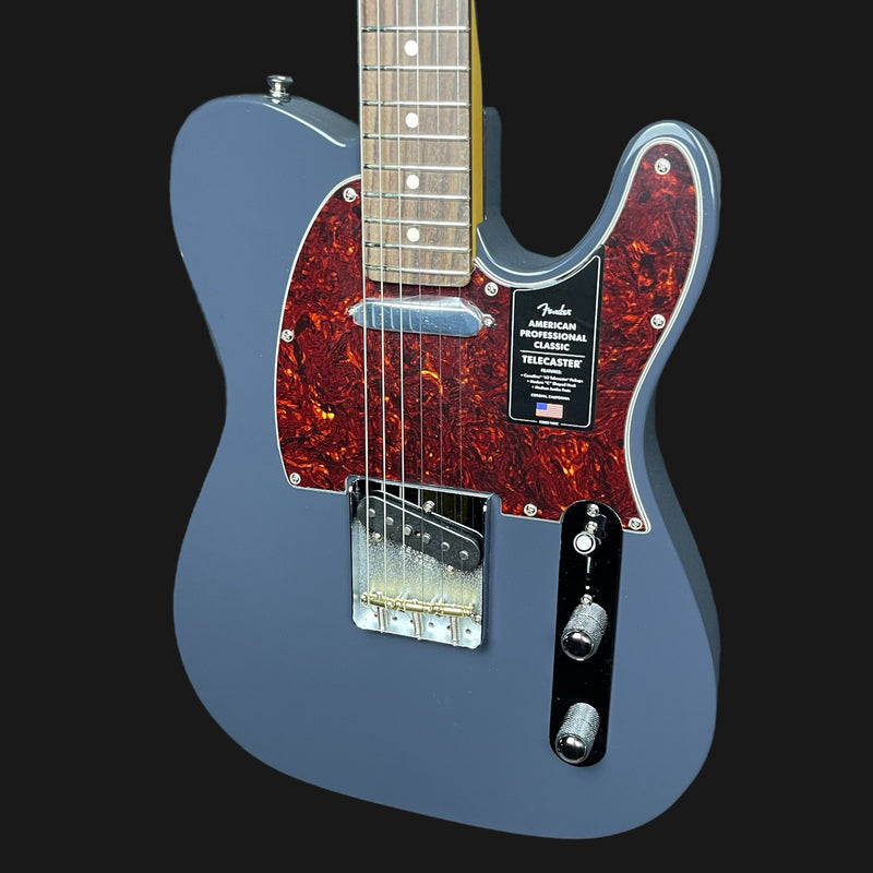 Fender American Professional Classic Telecaster Electric Guitar In Faded Black