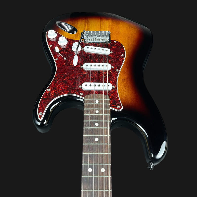 Fender Standard Stratocaster Electric Guitar in 3-Color Sunburst Indian Laurel Fingerboard w/ Upgraded Scratchplate