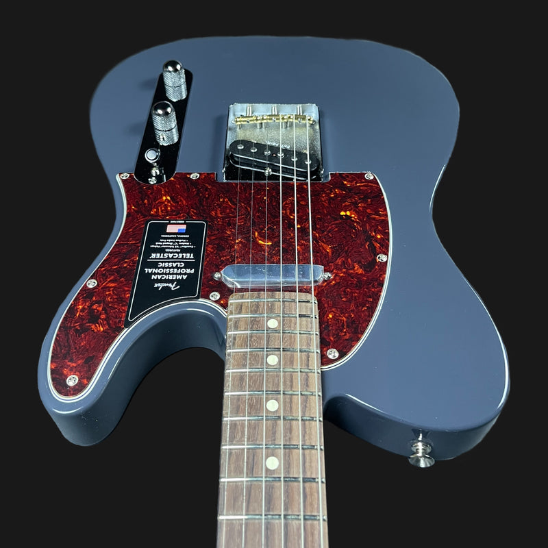 Fender American Professional Classic Telecaster Electric Guitar In Faded Black