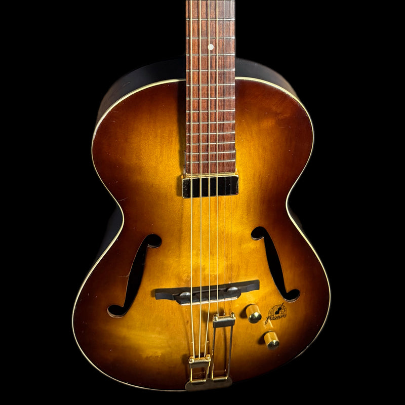 Vintage Framus 5/50 “Hobby” Archtop Acoustic Guitar – 1960s, Brown Shaded Finish