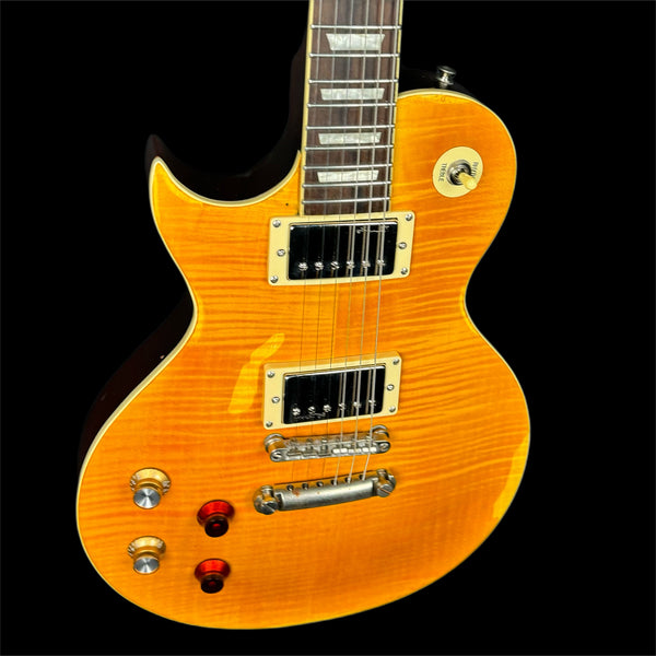 Vintage V100 ICON Electric Guitar ~ Left Hand Distressed 'Lemon Drop'