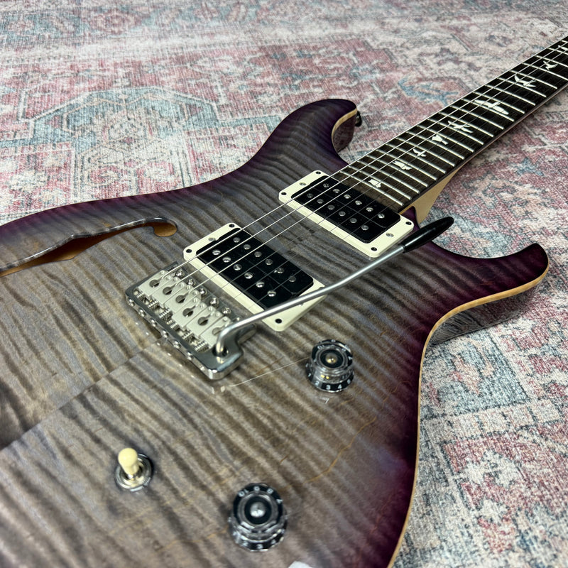 PRS CE24 Semi Hollow Electric Guitar in Faded Gray Black Purple Burst w/ Gigbag