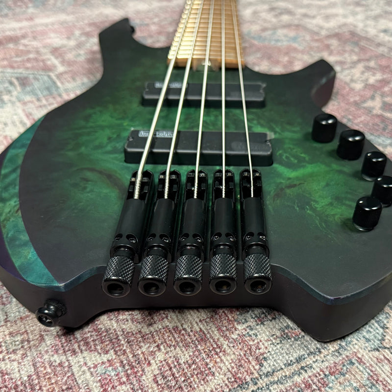 Cort Artisan Space 5 String Headless Bass Guitar in Star Dust Green w/Gigbag