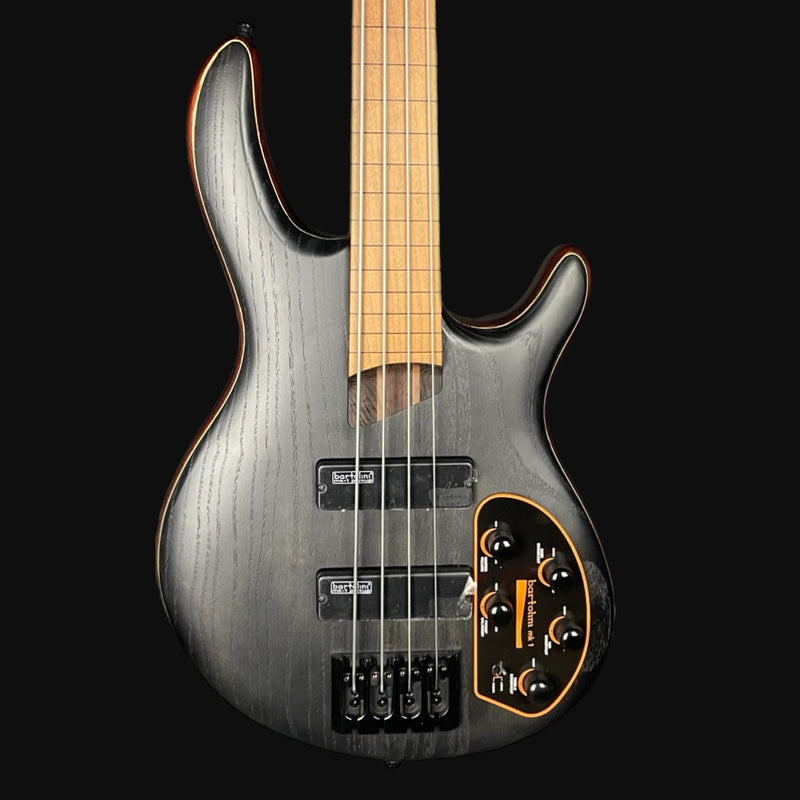 Cort B4 Element FL Trans Black Fretless Bass 