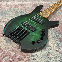 Cort Artisan Space 5 String Headless Bass Guitar in Star Dust Green w/Gigbag