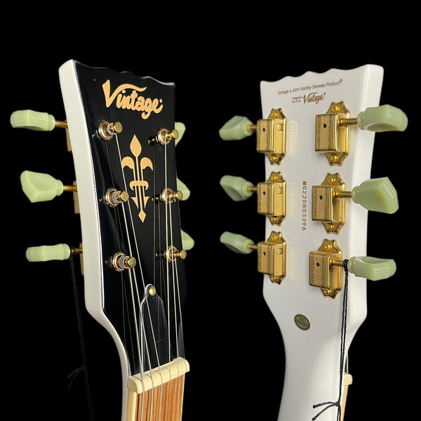 Vintage VS6 ReIssued Electric Guitar in Vintage White/Gold Hardware
