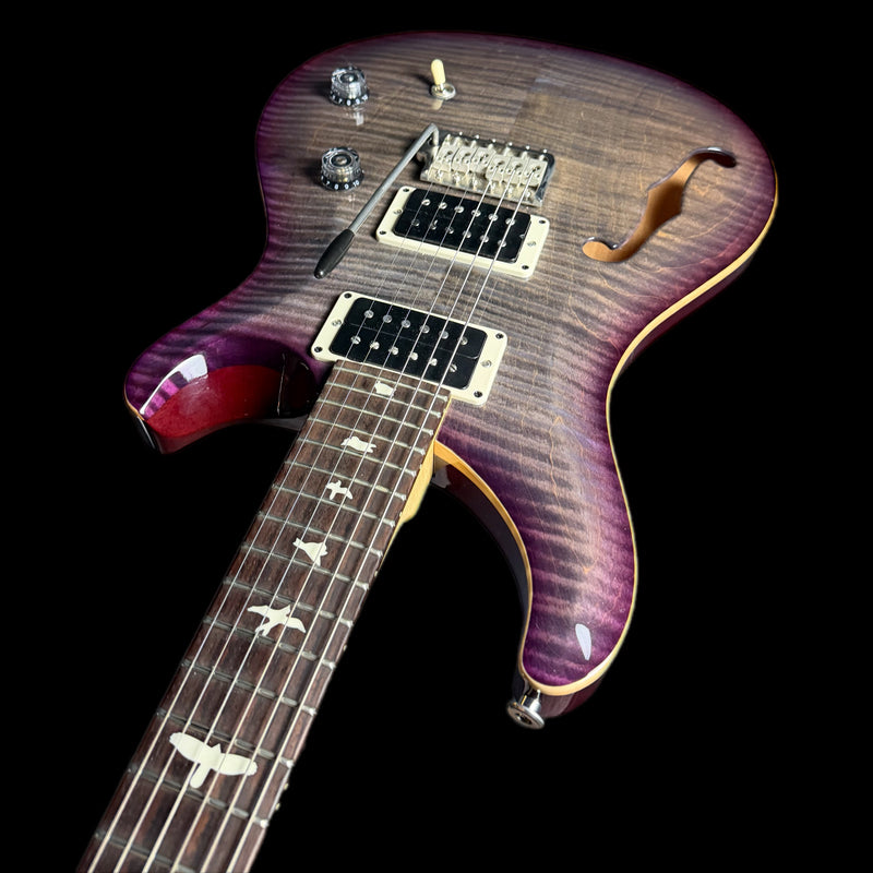 PRS CE24 Semi Hollow Electric Guitar in Faded Gray Black Purple Burst w/ Gigbag