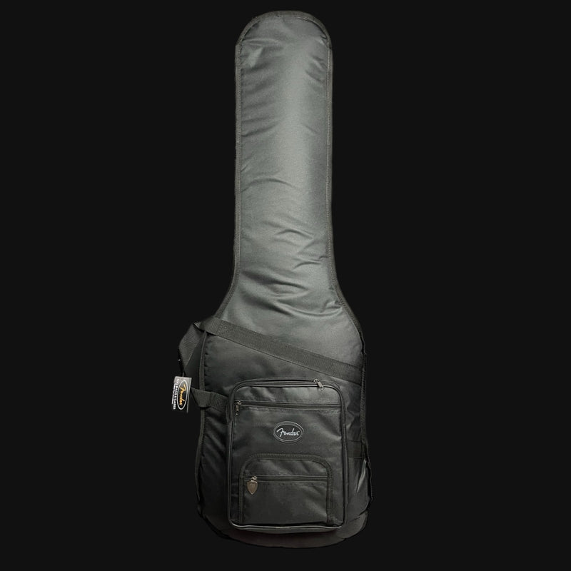 Guitar bag with Fender logo on a black background