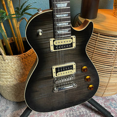 Cream T Custom Shop Aurora V2 Pickup Swapping Electric Guitar in Black Hole Burst w/Hot Sauce