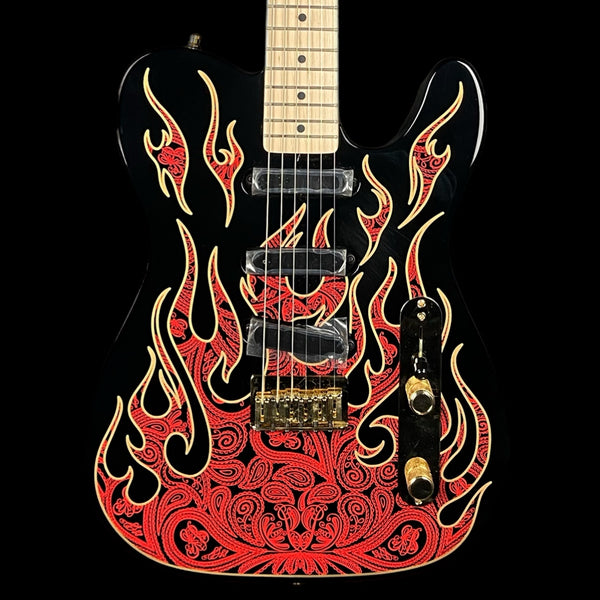 Fender James Burton Telecaster Electric Guitar in Red Paisley Flames