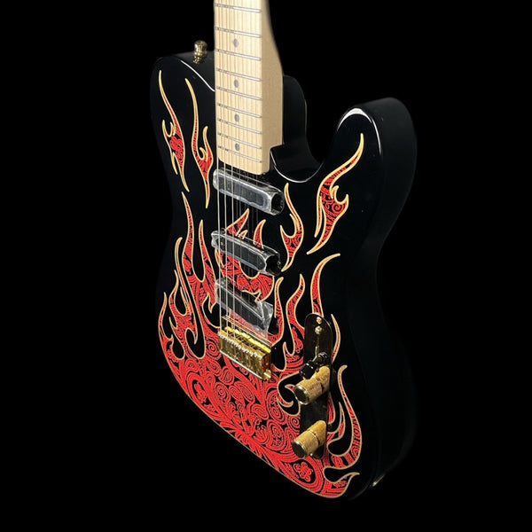 Fender James Burton Telecaster Electric Guitar in Red Paisley Flames