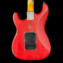 Vintage V6 ProShop Custom-Build Electric Guitar in Heavily Distressed Red w/Gigbag