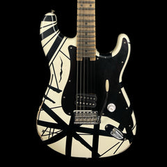 EVH Striped Series 78 Eruption MN White with Black Stripes Relic