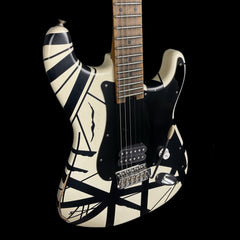 EVH Striped Series 78 Eruption MN White with Black Stripes Relic