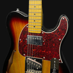 G&L Tribute ASAT Classic Bluesboy Semi Hollow Electric Guitar in 3 Tone Sunburst Maple Fingerboard